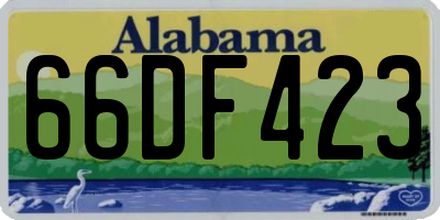 AL license plate 66DF423