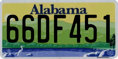 AL license plate 66DF451