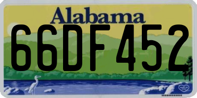 AL license plate 66DF452