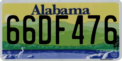 AL license plate 66DF476
