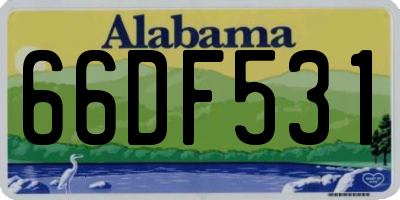 AL license plate 66DF531