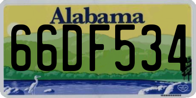 AL license plate 66DF534