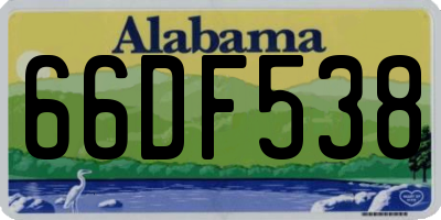 AL license plate 66DF538
