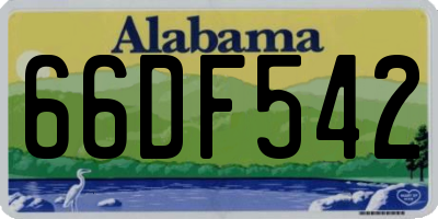 AL license plate 66DF542