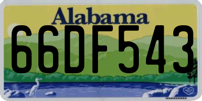 AL license plate 66DF543