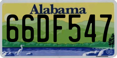 AL license plate 66DF547