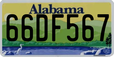 AL license plate 66DF567
