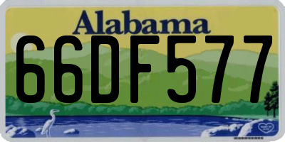 AL license plate 66DF577