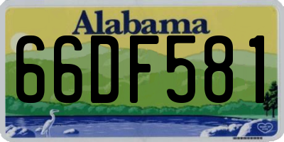 AL license plate 66DF581