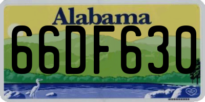 AL license plate 66DF630