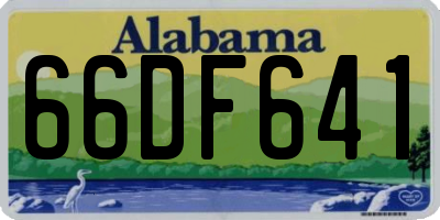 AL license plate 66DF641