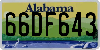 AL license plate 66DF643