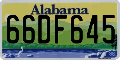AL license plate 66DF645