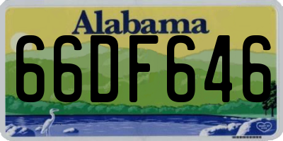 AL license plate 66DF646