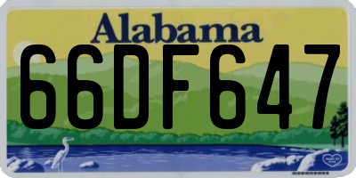 AL license plate 66DF647