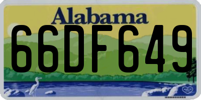 AL license plate 66DF649