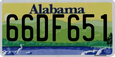 AL license plate 66DF651