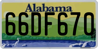 AL license plate 66DF670