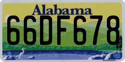 AL license plate 66DF678