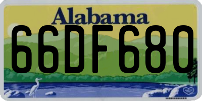 AL license plate 66DF680