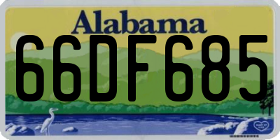 AL license plate 66DF685