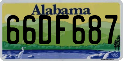 AL license plate 66DF687