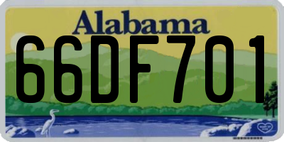 AL license plate 66DF701