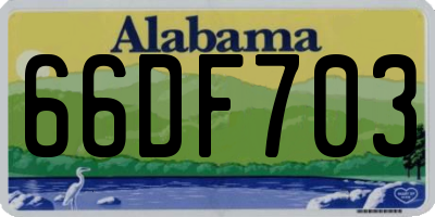 AL license plate 66DF703