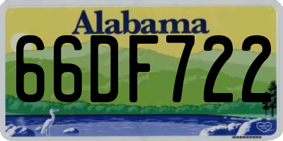 AL license plate 66DF722