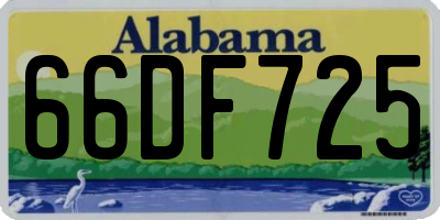 AL license plate 66DF725