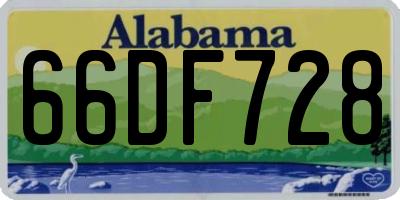 AL license plate 66DF728