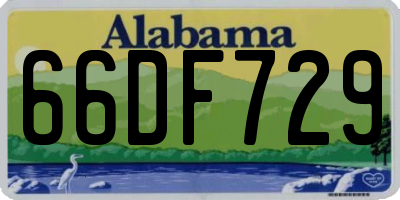 AL license plate 66DF729