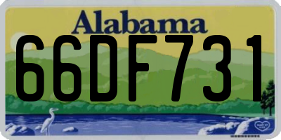 AL license plate 66DF731