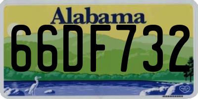 AL license plate 66DF732