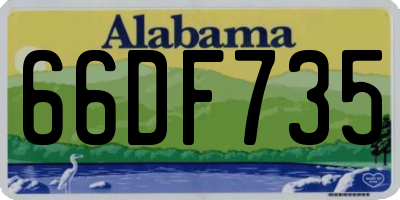 AL license plate 66DF735