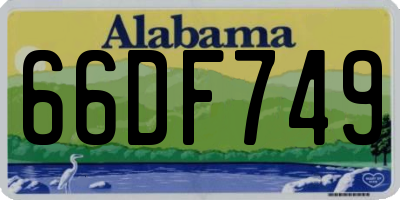 AL license plate 66DF749