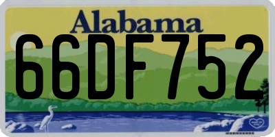 AL license plate 66DF752