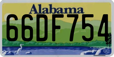 AL license plate 66DF754