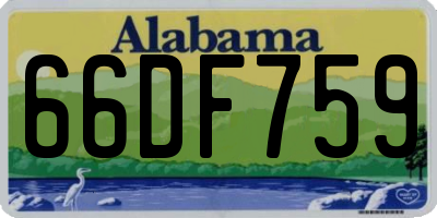 AL license plate 66DF759