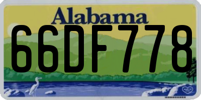 AL license plate 66DF778