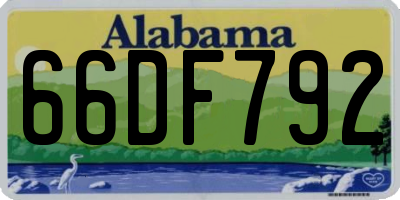 AL license plate 66DF792