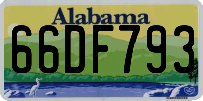 AL license plate 66DF793