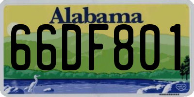 AL license plate 66DF801