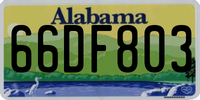 AL license plate 66DF803