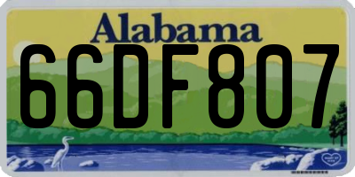 AL license plate 66DF807