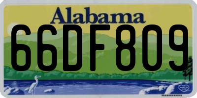 AL license plate 66DF809