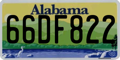 AL license plate 66DF822