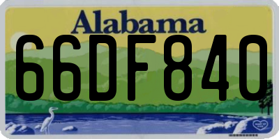 AL license plate 66DF840