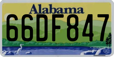 AL license plate 66DF847