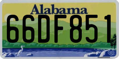AL license plate 66DF851